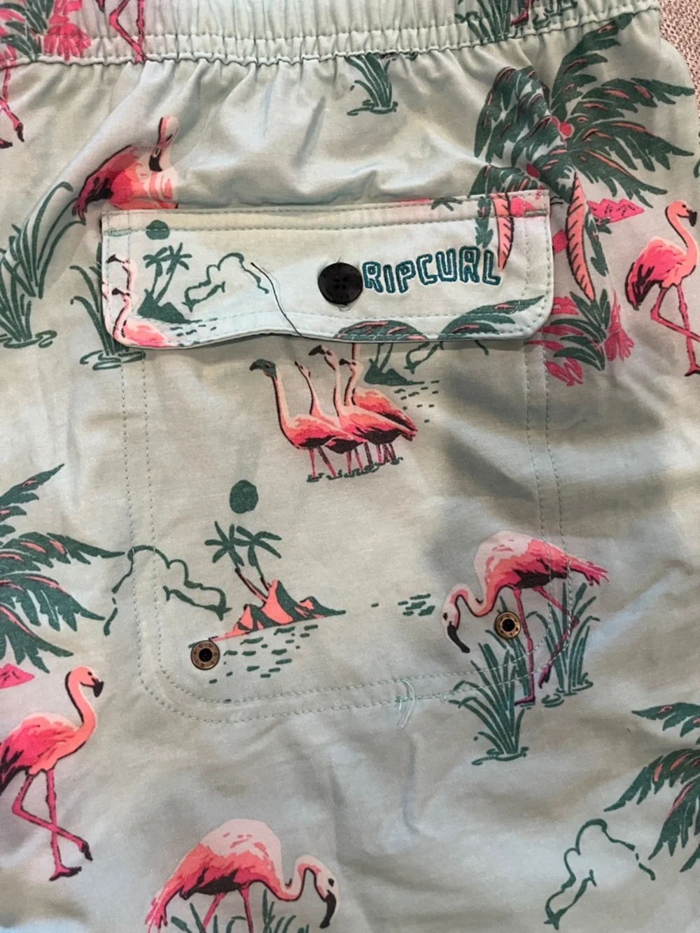 Men's Light Blue Flamingo Print Swim Shorts ripcurl Boca volley